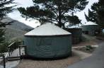 Ficamos hospedados em um Yurt na nossa noite no Big Sur, ao sul de Carmel, na costa da Califórnia, nos Estados Unidos